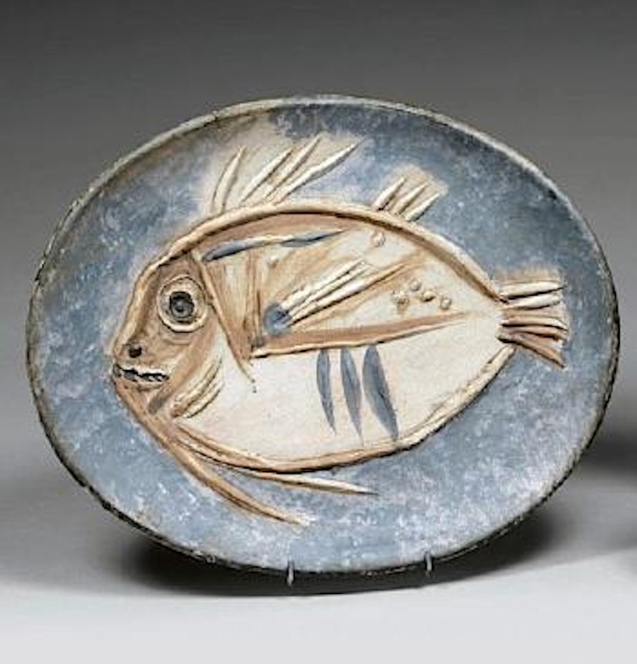 Poisson fond bleu (AR # 171-B # 26-27-28-29 VA -R # 64 VA) by Pablo Picasso