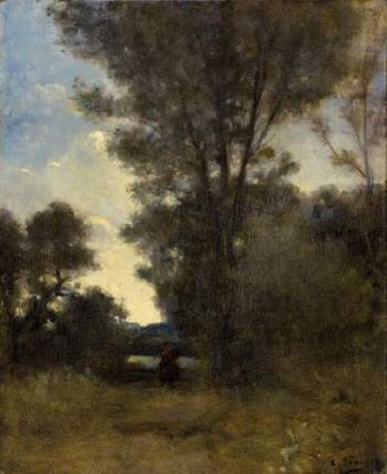 Cavalier à l'orée d'un bois by Camille Pissarro