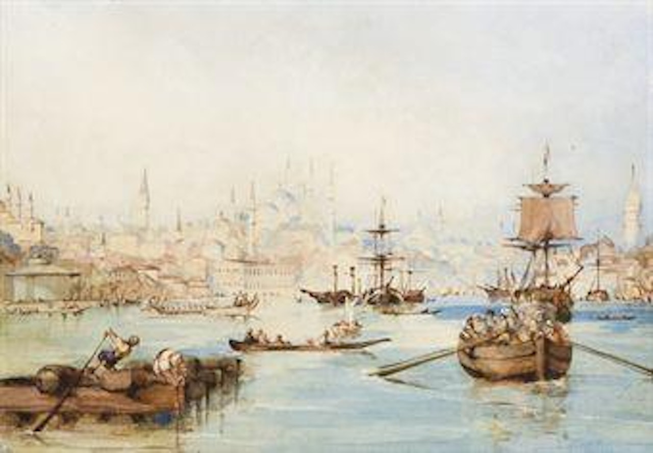 L'entrée de la Corne d'Or, Istanbul by Thomas Allom