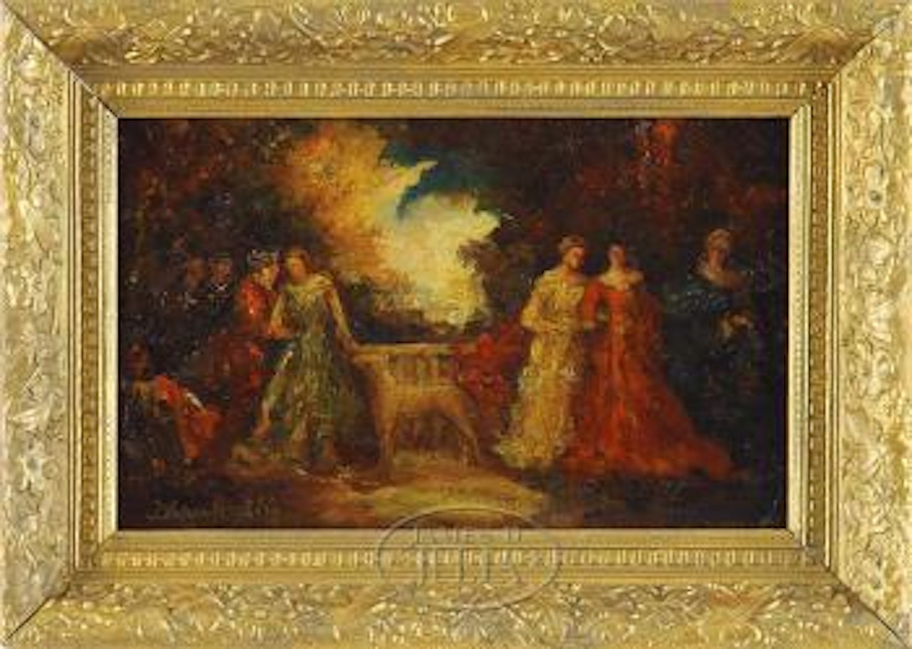 Garden party by Adolphe Monticelli