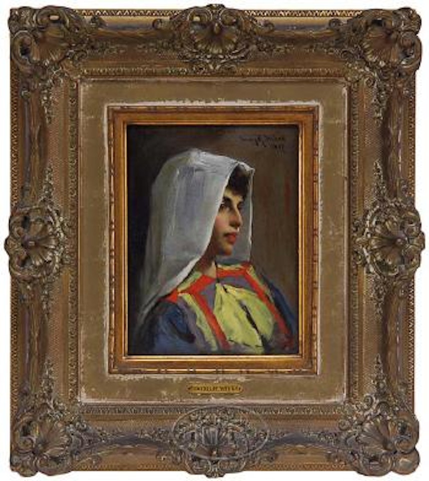 Portrait of a woman by Irving Ramsey Wiles