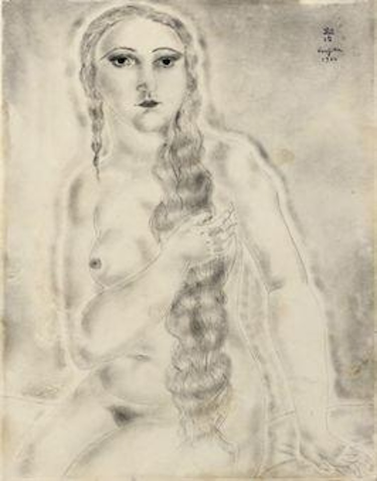 Seated nude by Leonard Tsuguharu Foujita