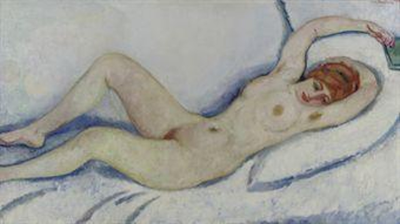Reclining nude: Greet posing by Jan Sluyters