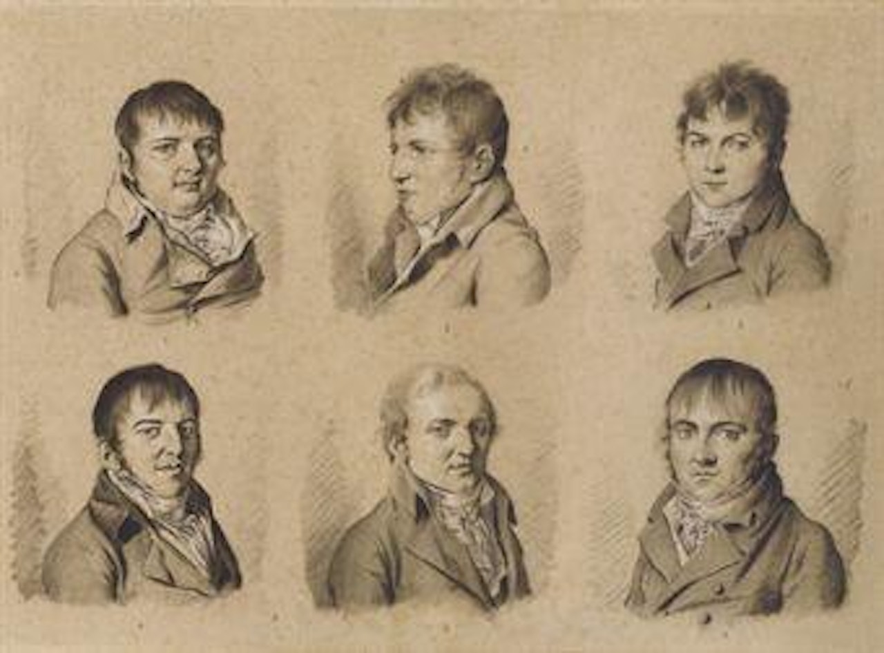 Portraits des six frères Widmer by Louis-Leopold Boilly