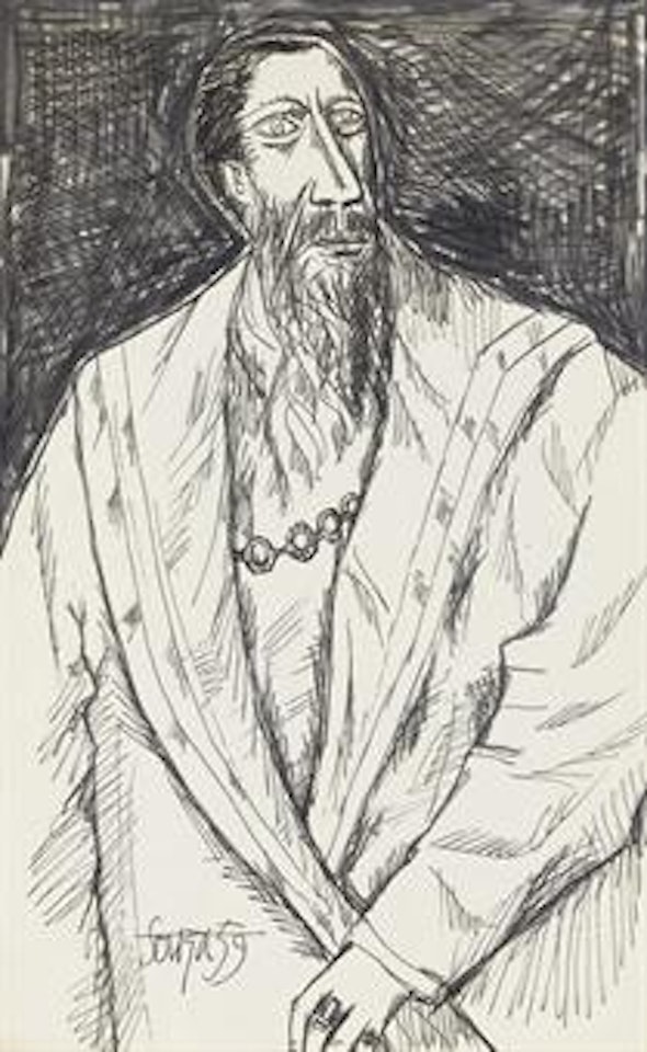 Drawing after Titian by Francis Newton Souza
