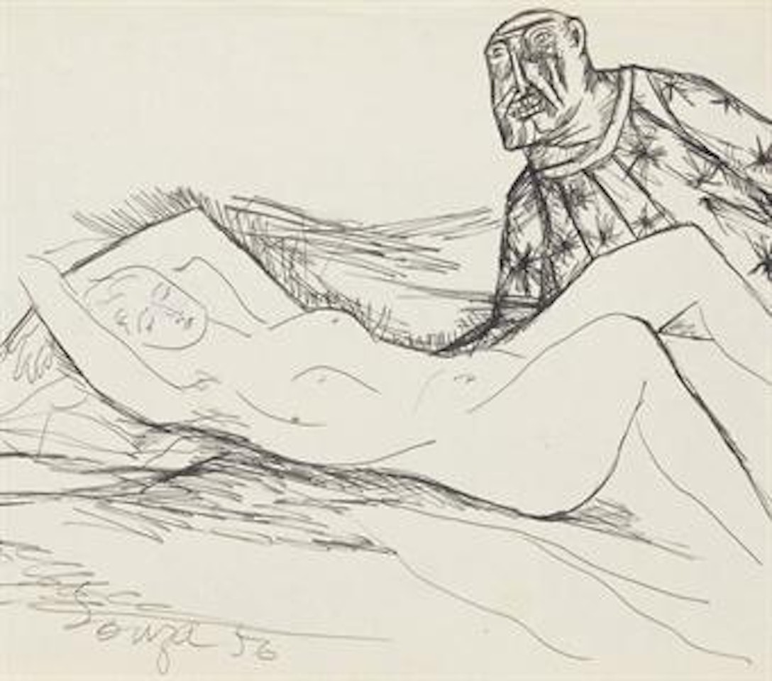 Untitled (Nude lying down) by Francis Newton Souza
