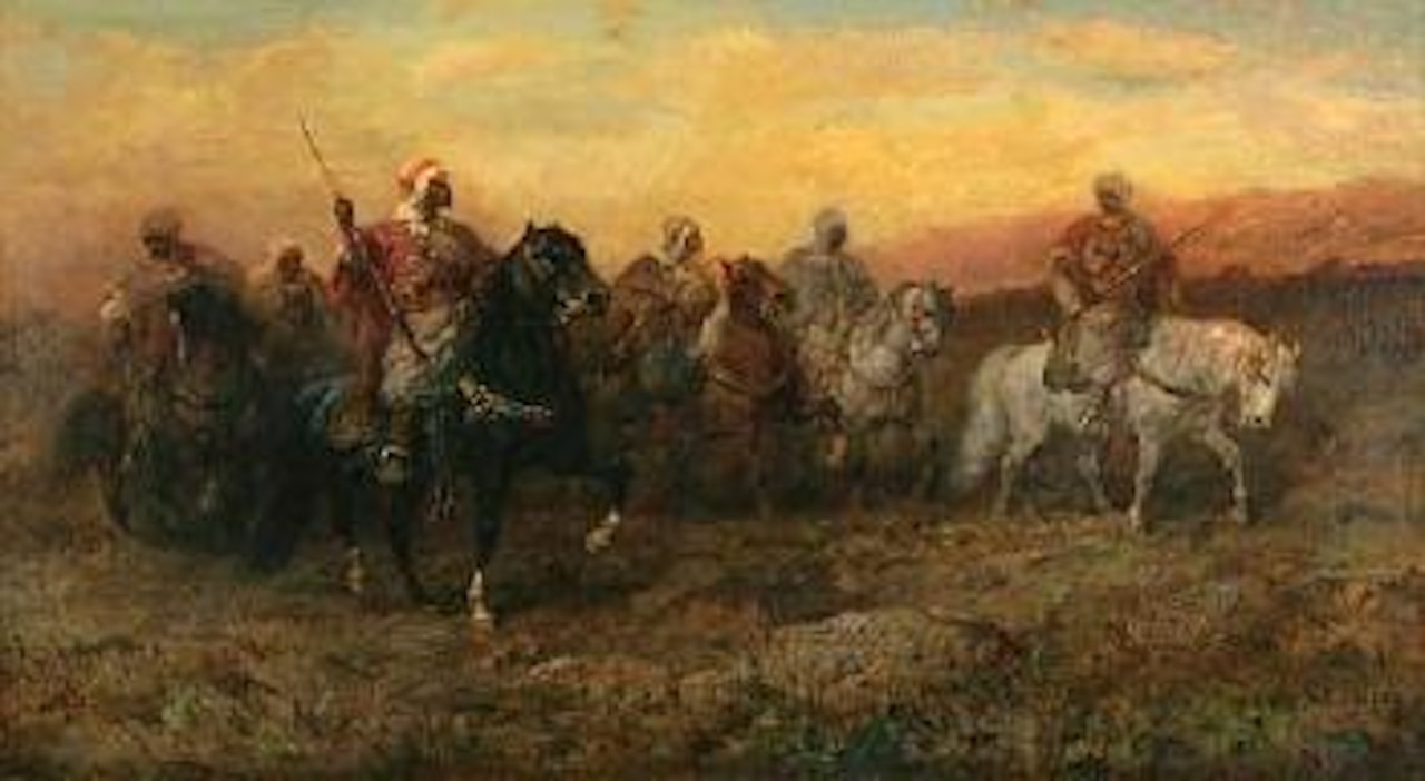 Bedouin riders by Adolf Schreyer