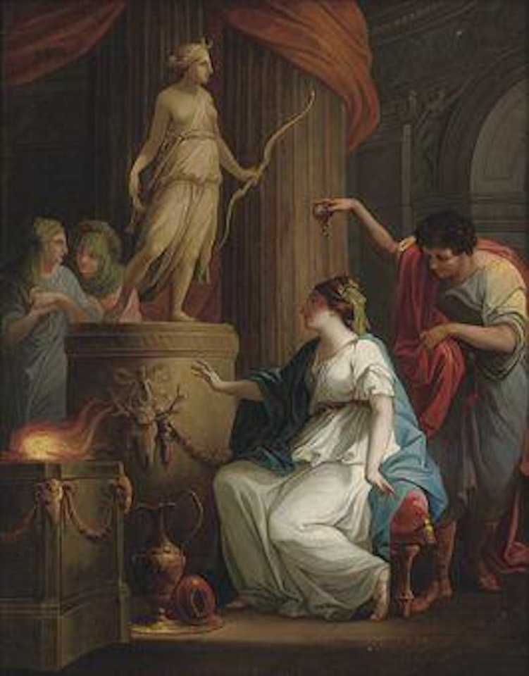 Acontius and Cydippe before the alter of Diana by Angelica Kauffmann