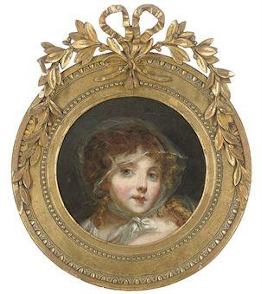 Head of a girl in a voile scarf by Jean-Baptiste Greuze