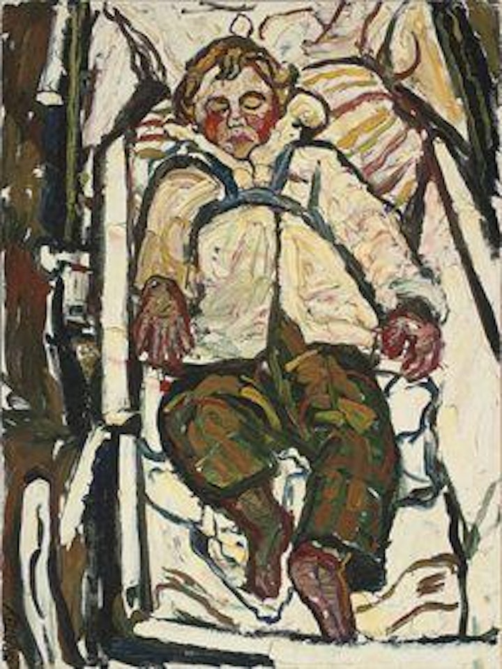 Dayan asleep in his pram by John Bratby