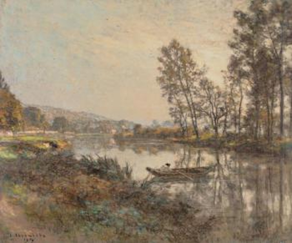 Le pêcheur, fin de journée by Léon Augustin Lhermitte