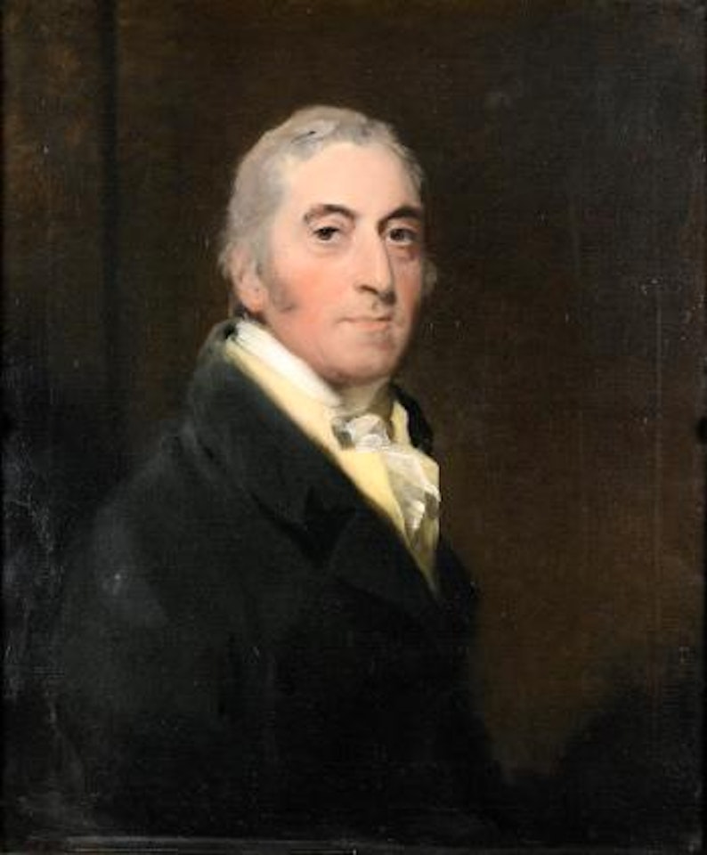 Portrait of William Wellesley-Pole, later 1st Baron Maryborough and 3rd Earl of Mornington (1763-1845),  long bust-length, in a black coat, yellow waistcoat and  white cravat by Sir Thomas Lawrence