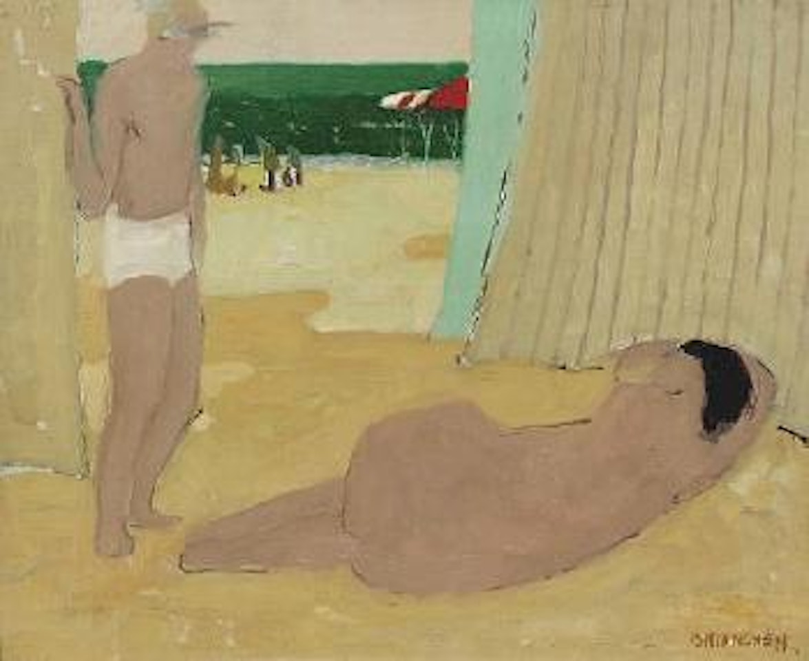 On the beach by Maurice Brianchon