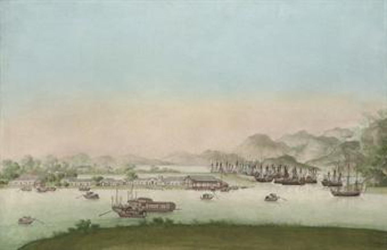 The East India Fleet at Whampoa Anchorage by Chinese School
