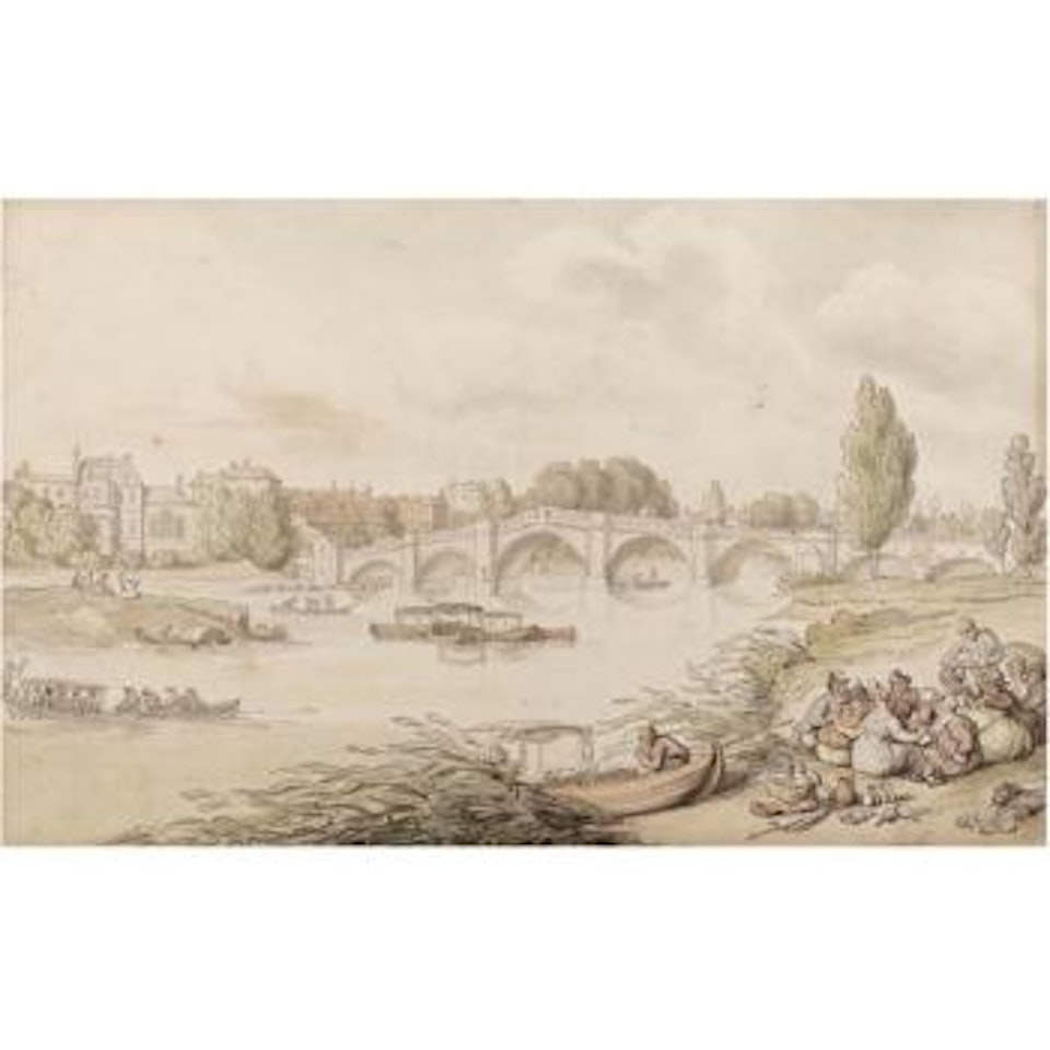 Richmond Bridge, London by Thomas Rowlandson