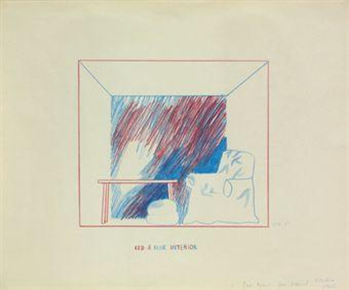 Untitled (Red & Blue Interior) by David Hockney