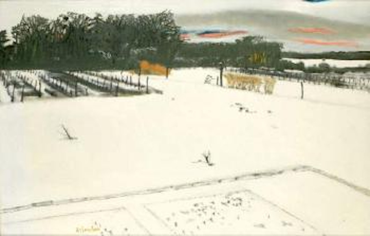 Sous la neige au coucher du soleil by Maurice Brianchon