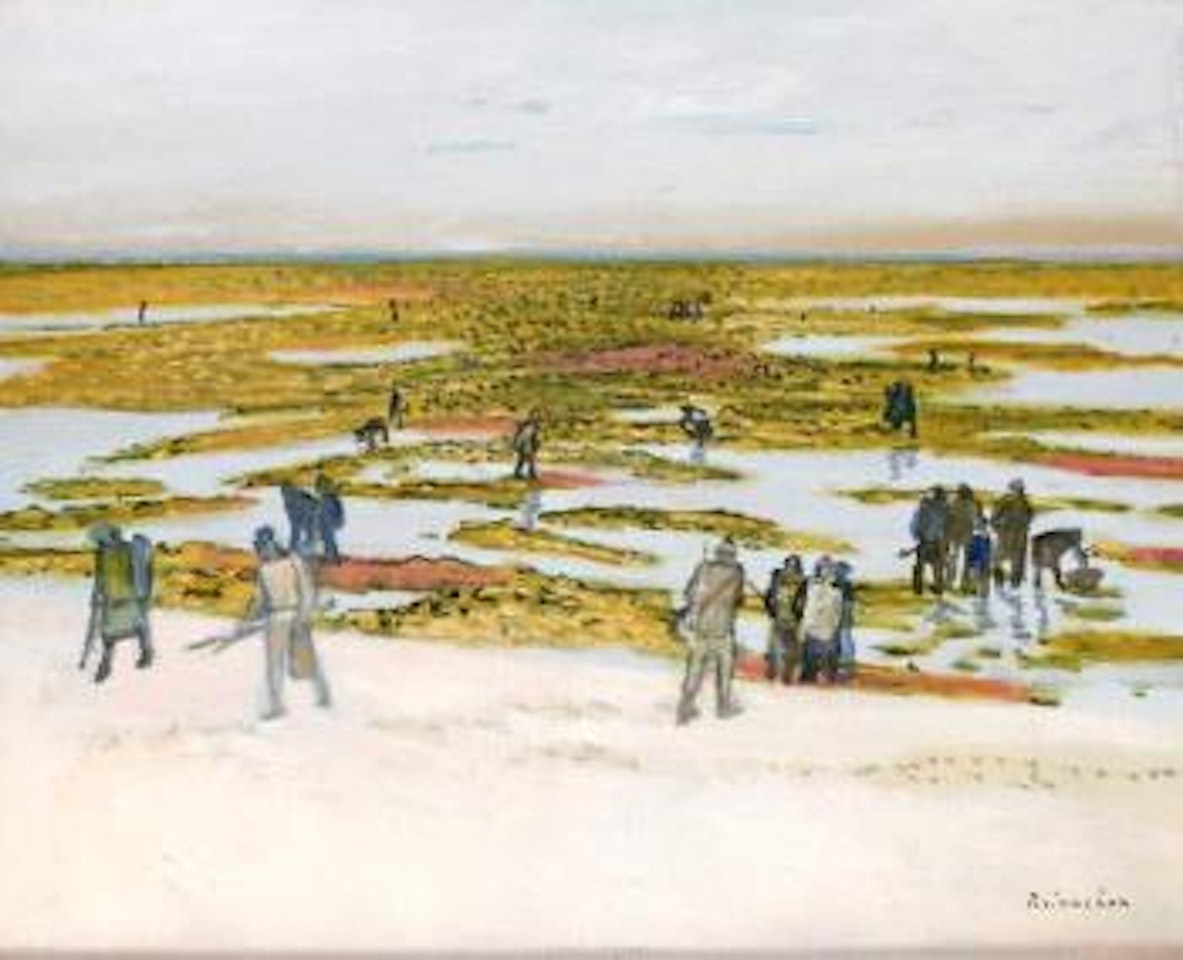 Marée basse, les ramasseurs de lichens by Maurice Brianchon