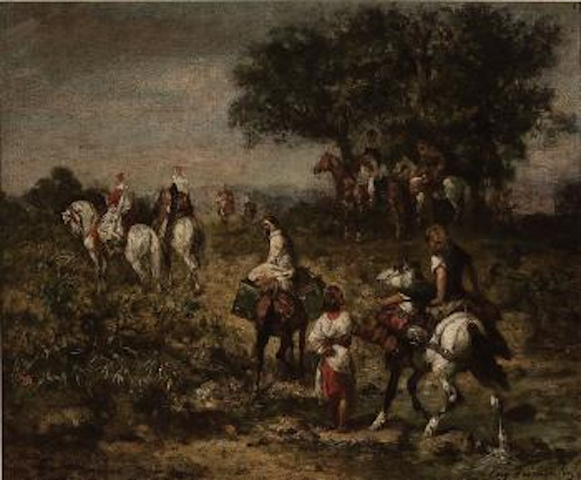 Arab caravan on horseback by Eugene Fromentin
