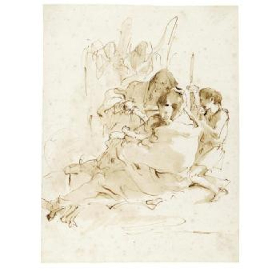 The Holy Family With The Youthful St. John And Two Angels by Giovanni Battista Tiepolo