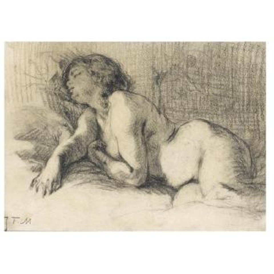 A Reclining Female Nude by Jean-François Millet