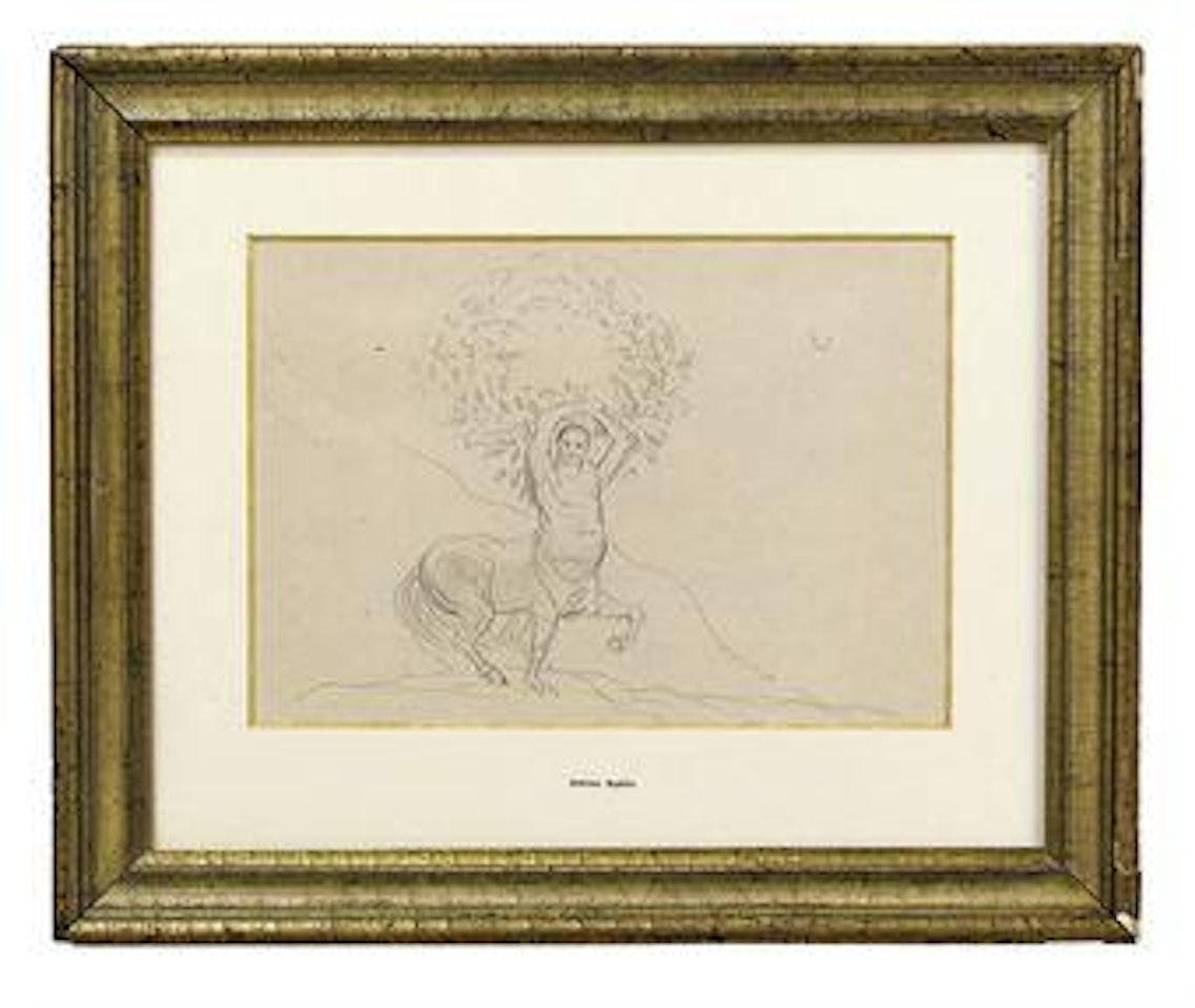 Centaure brandissant une couronne de feuillage by Odilon Redon