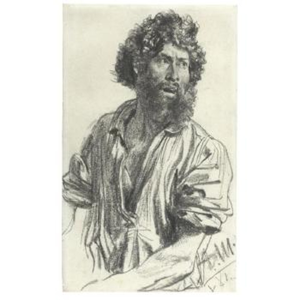 Study Of A Bearded Man by Adolph Menzel