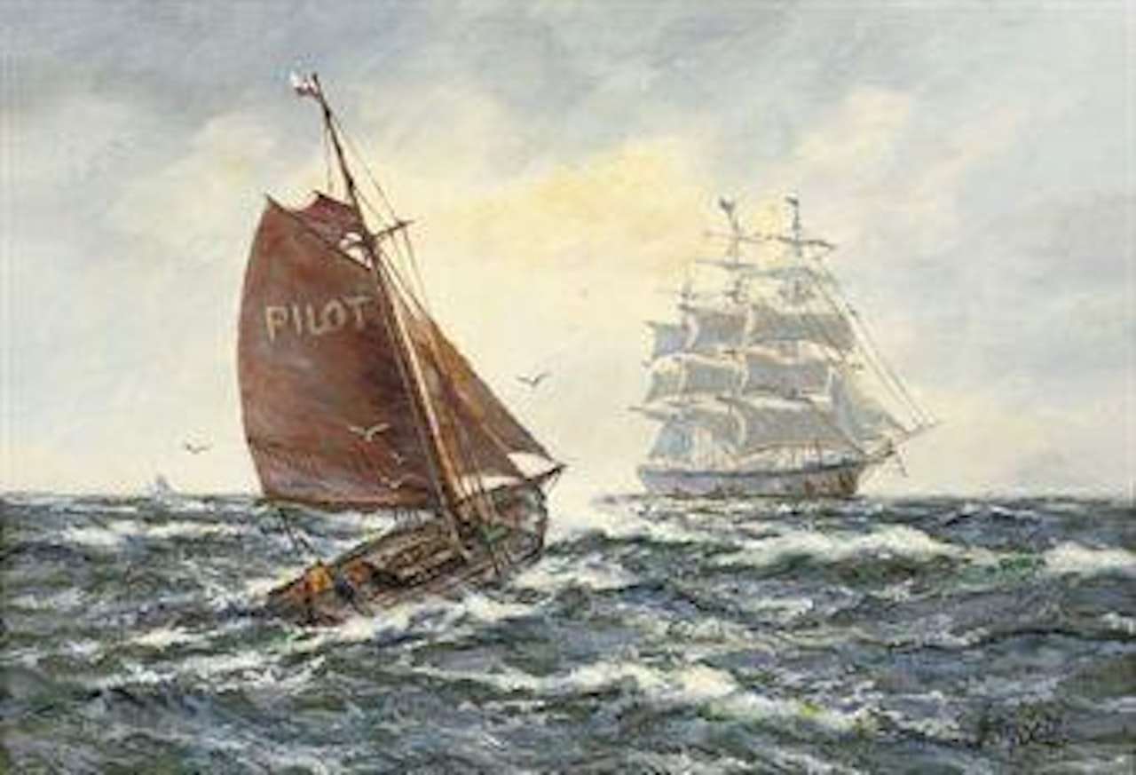 The approaching pilot cutter by Henry Scott