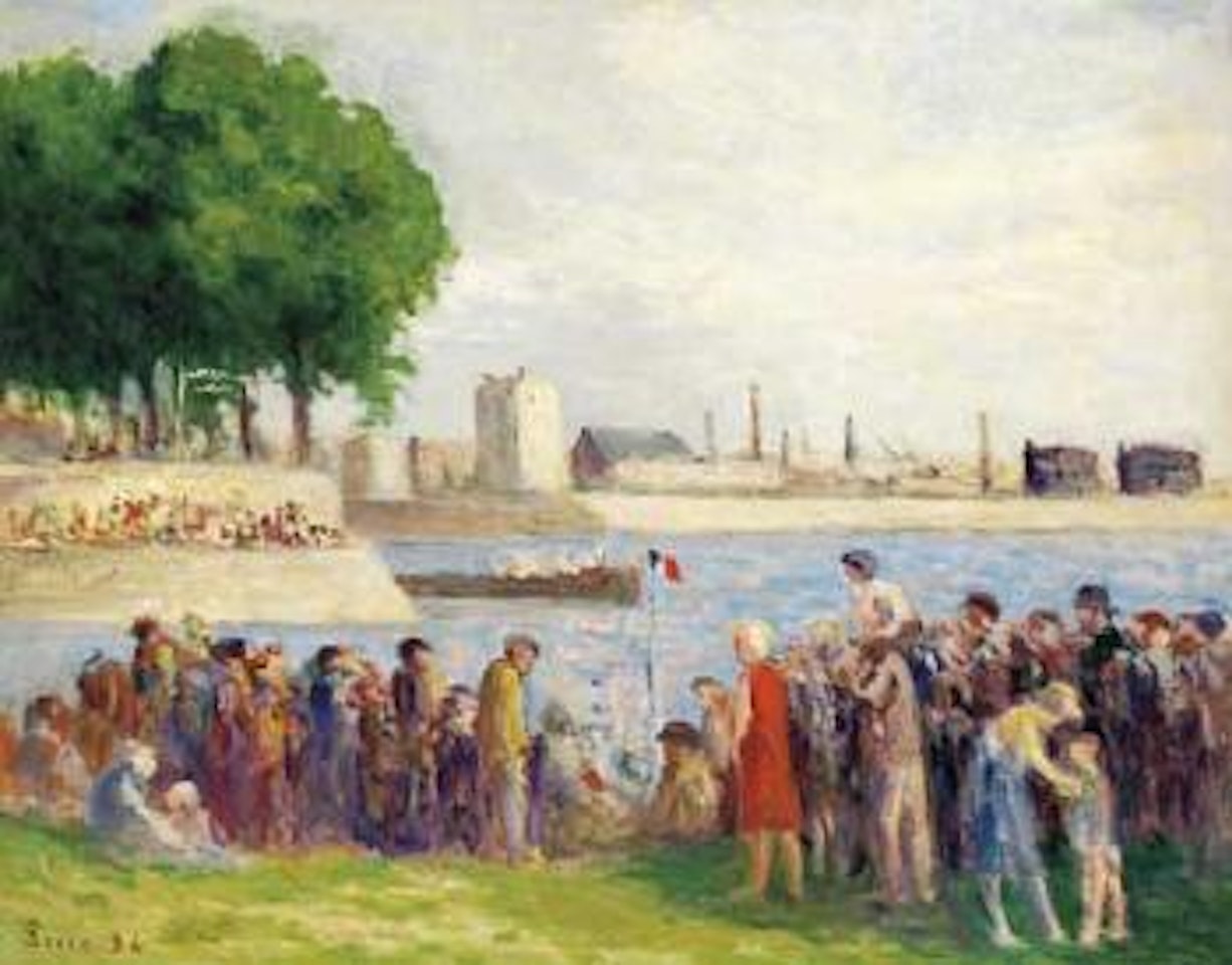 La foule aux jeux nautiques by Maximilien Luce