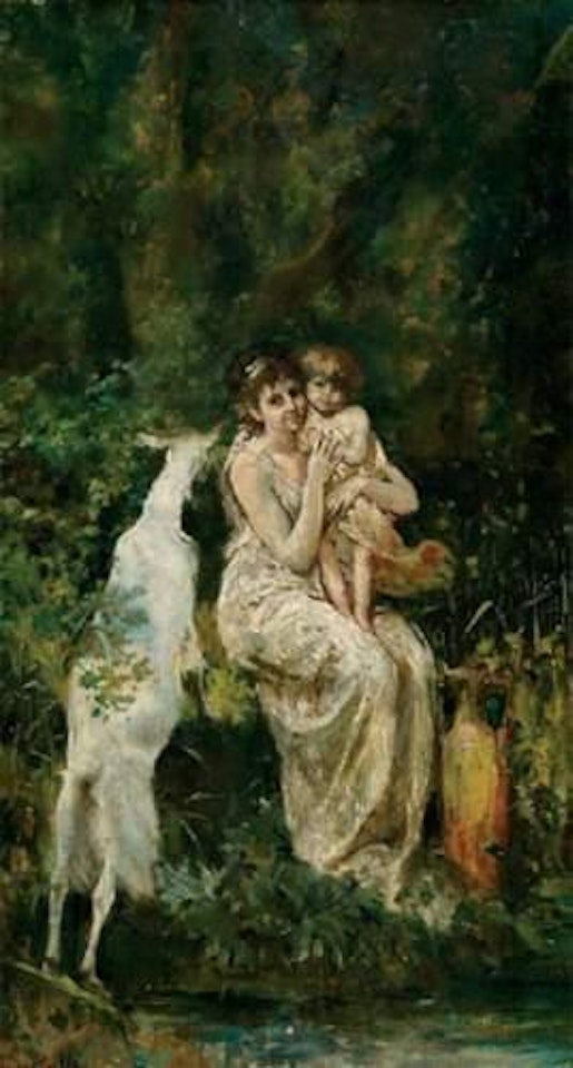 Mère et enfant by Adolphe Monticelli