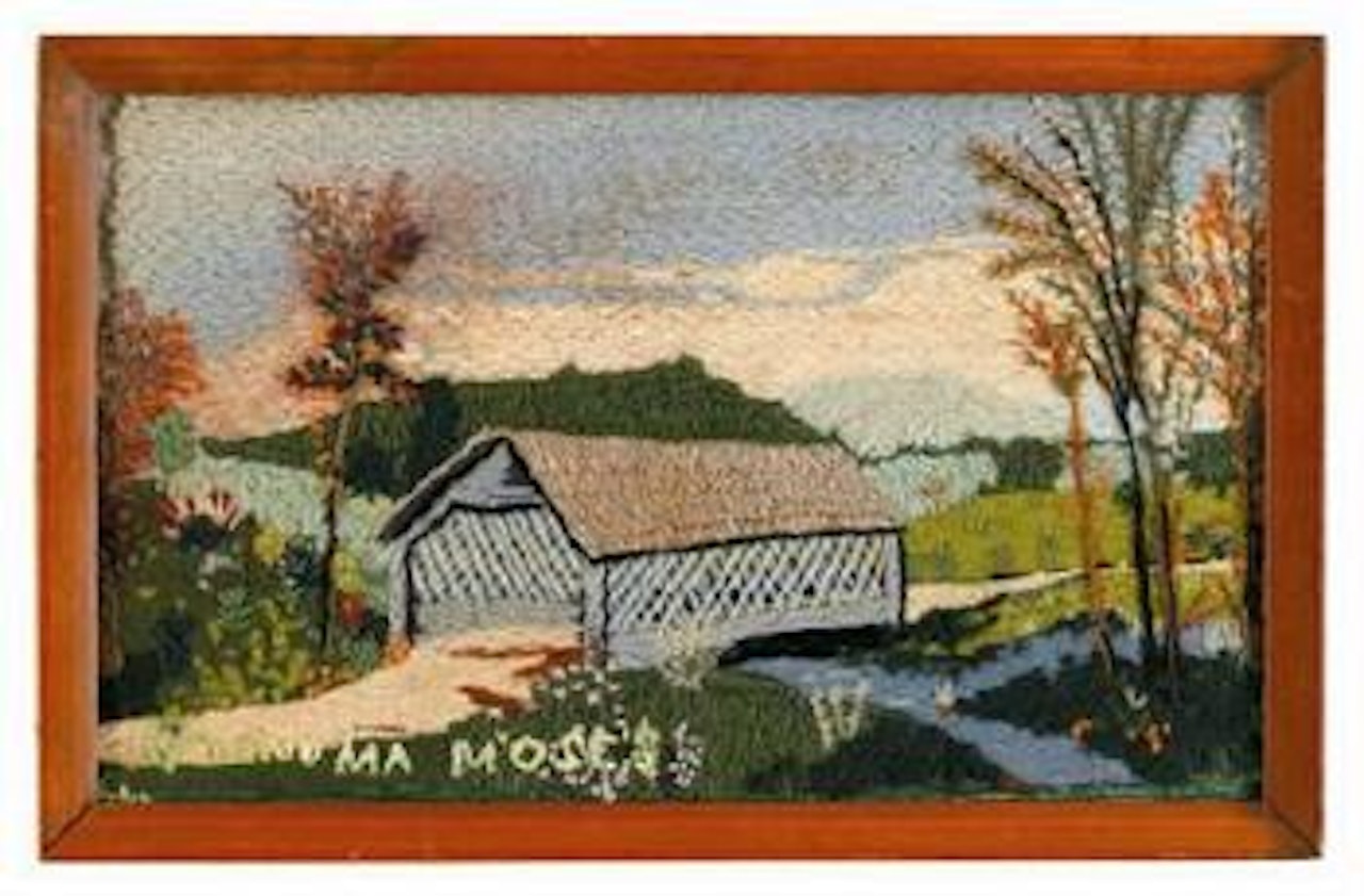 Covered bridge by Grandma Moses
