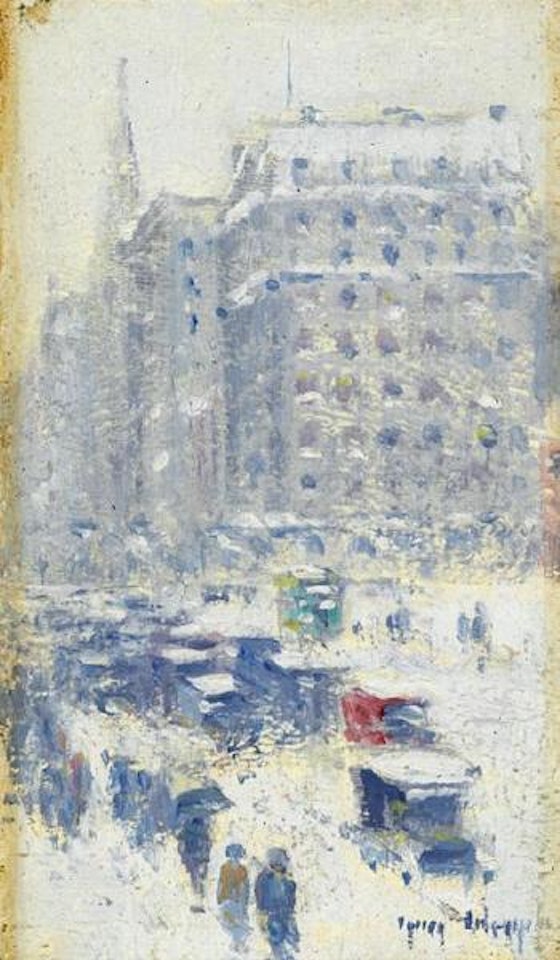 Fifth Avenue in front of library by Guy Carleton Wiggins