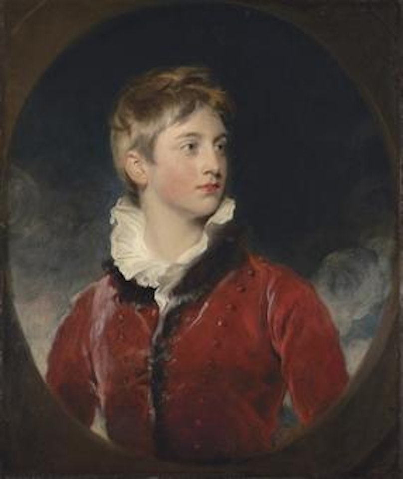Portrait of Frederick William Stewart, 4th Marquess of Londonderry, K.P., M.P. (1805-1872), when a boy, half-length, in a red coat by Sir Thomas Lawrence