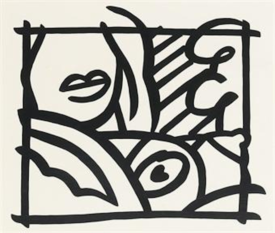 Study for Bedroom Blonde with Lavender Wallpaper (Black) by Tom Wesselmann
