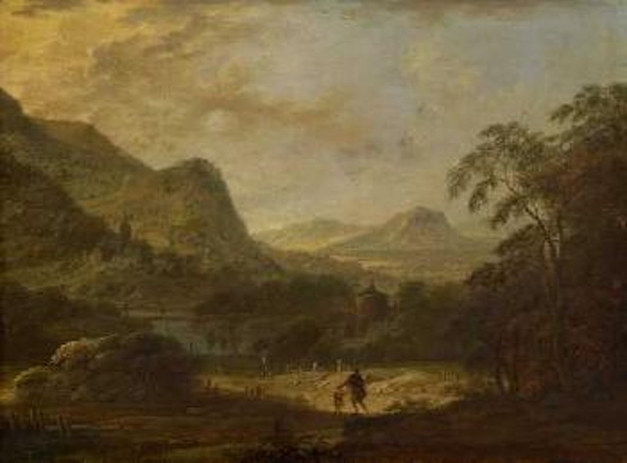 Ideale Flusslandschaften mit Figurenstaffage by Isaac de Moucheron