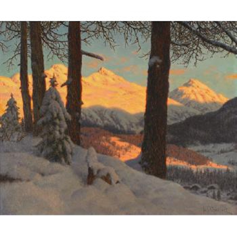 Alpine sunset landscape by Ivan Fedorovich Choultse