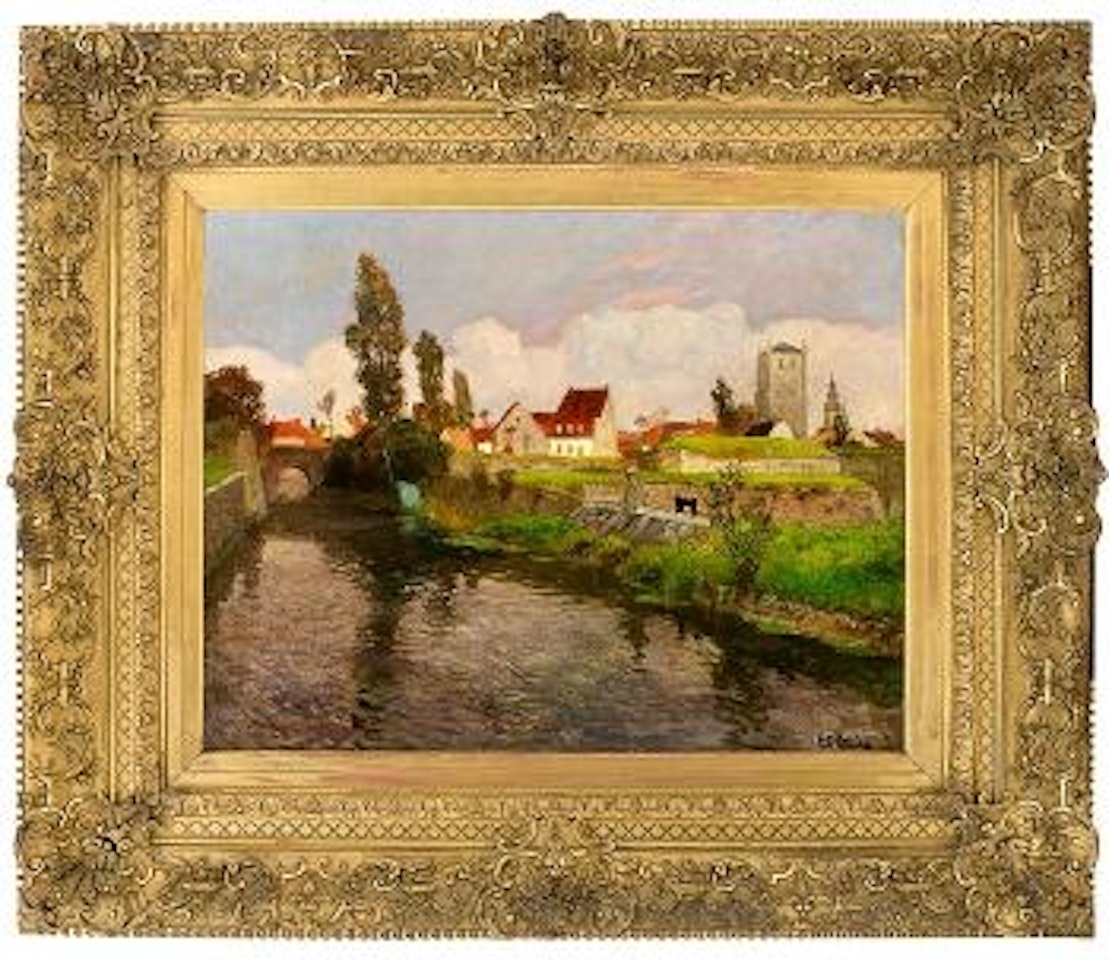 By the outskirts of Bergues by Fritz Thaulow