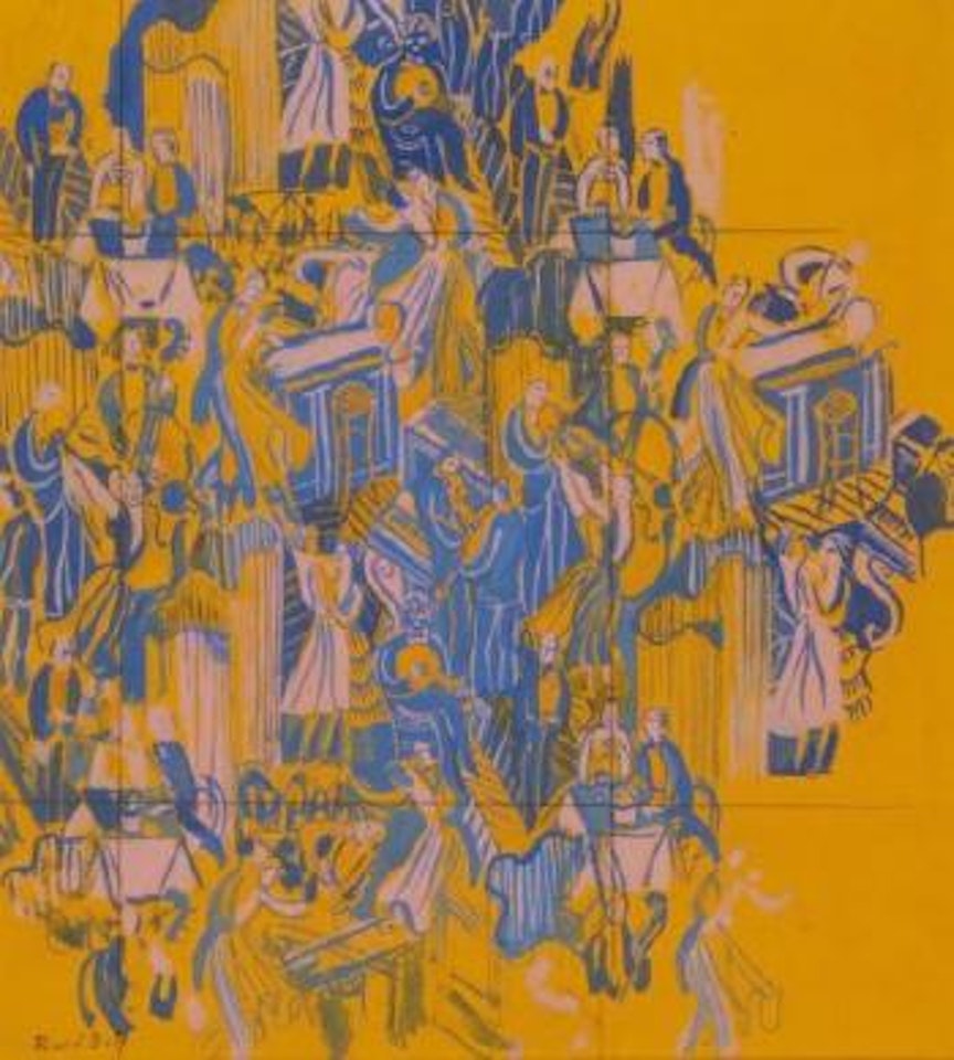 Le dancing sur fond jaune by Raoul Dufy