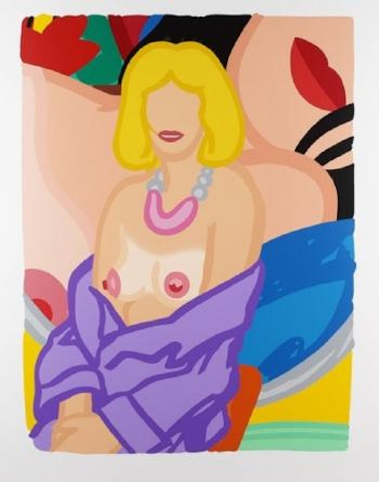 Clair sitting with robe half off (Vivienne) by Tom Wesselmann