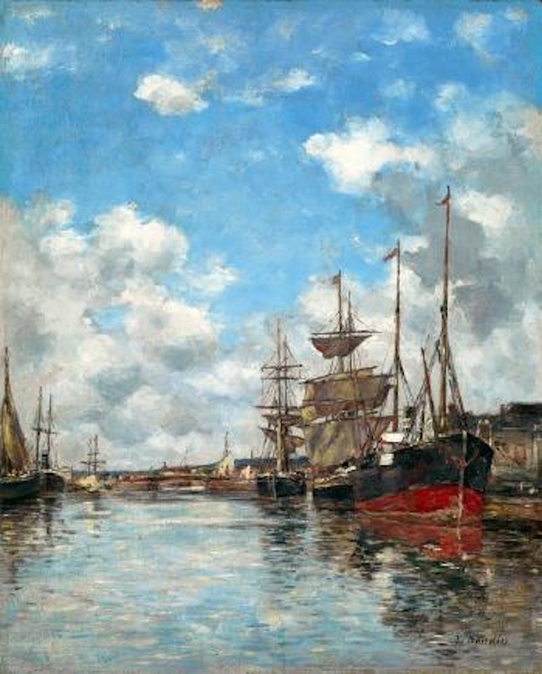 Deauville, le bassin by Eugène Boudin