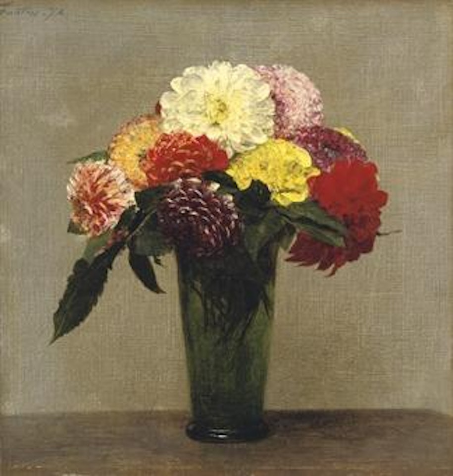 Bouquet de dahlias by Henri Fantin-Latour