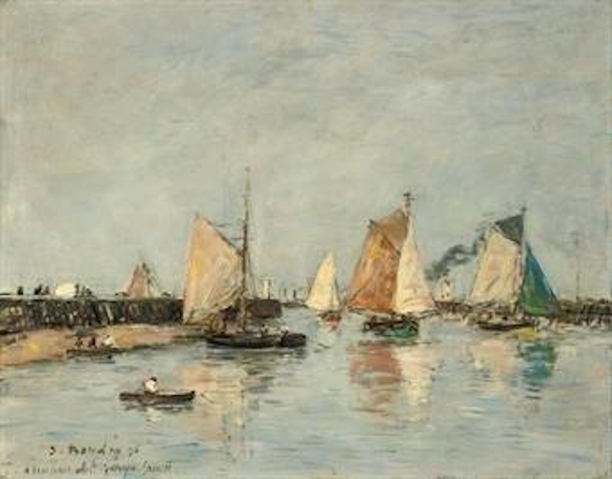 Trouville, la rentrée des barques by Eugène Boudin