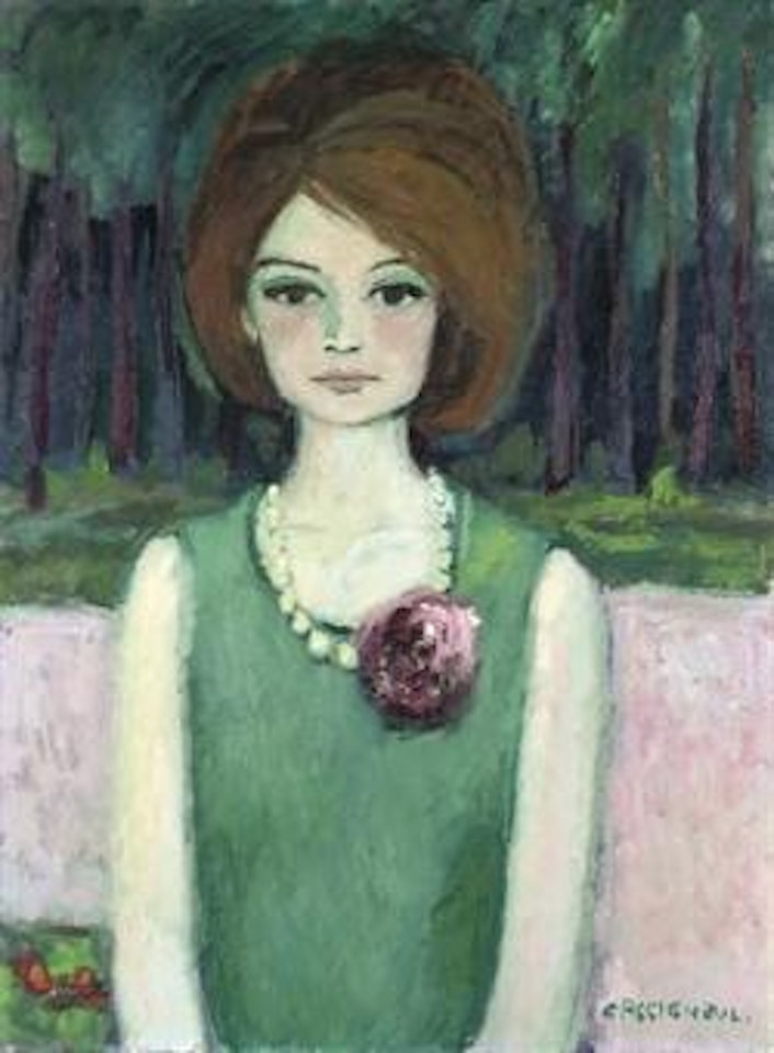 Femme au collier, Portrait de Madame Huguette Empain by Jean-Pierre Cassigneul