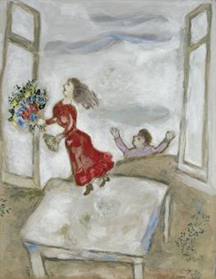 Les amants à la fenêtre ouverte by Marc Chagall