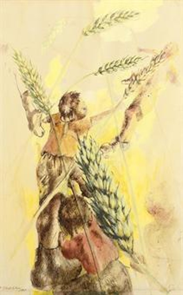 Figures climbing a tree (Study for Hide and Seek) by Pavel Tchelitchew