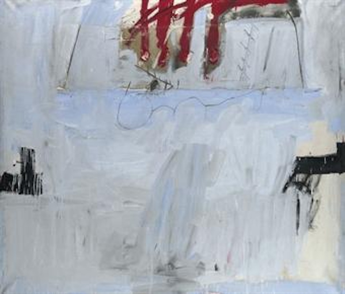 Blau amb quatre barres roges by Antoni Tapies