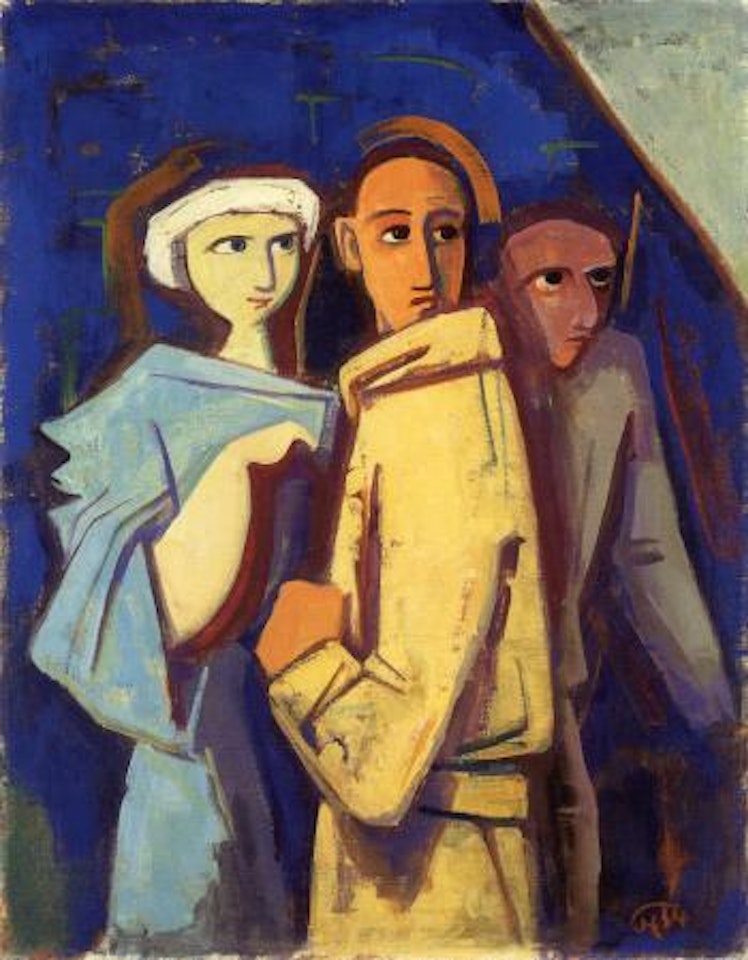 Paar mit Drittem (2) by Karl Hofer