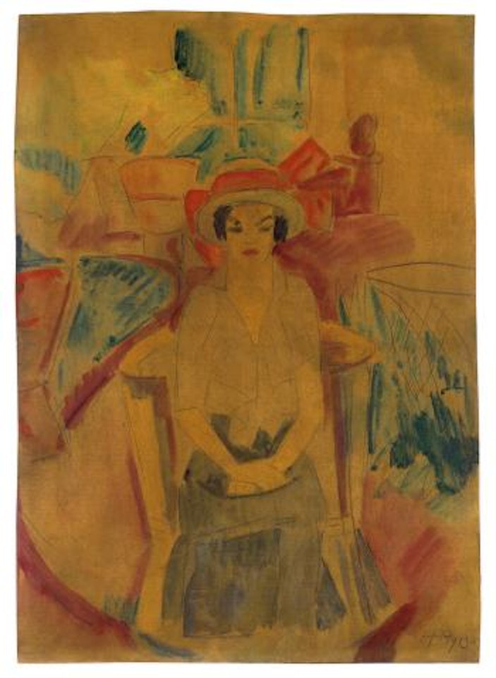 Dame mit Hut by Max Pechstein