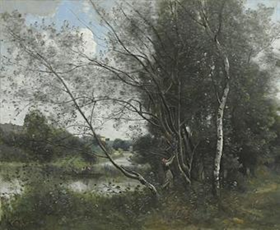 Ville-d'Avray, l'étang à l'arbre penché by Jean Baptiste Camille Corot
