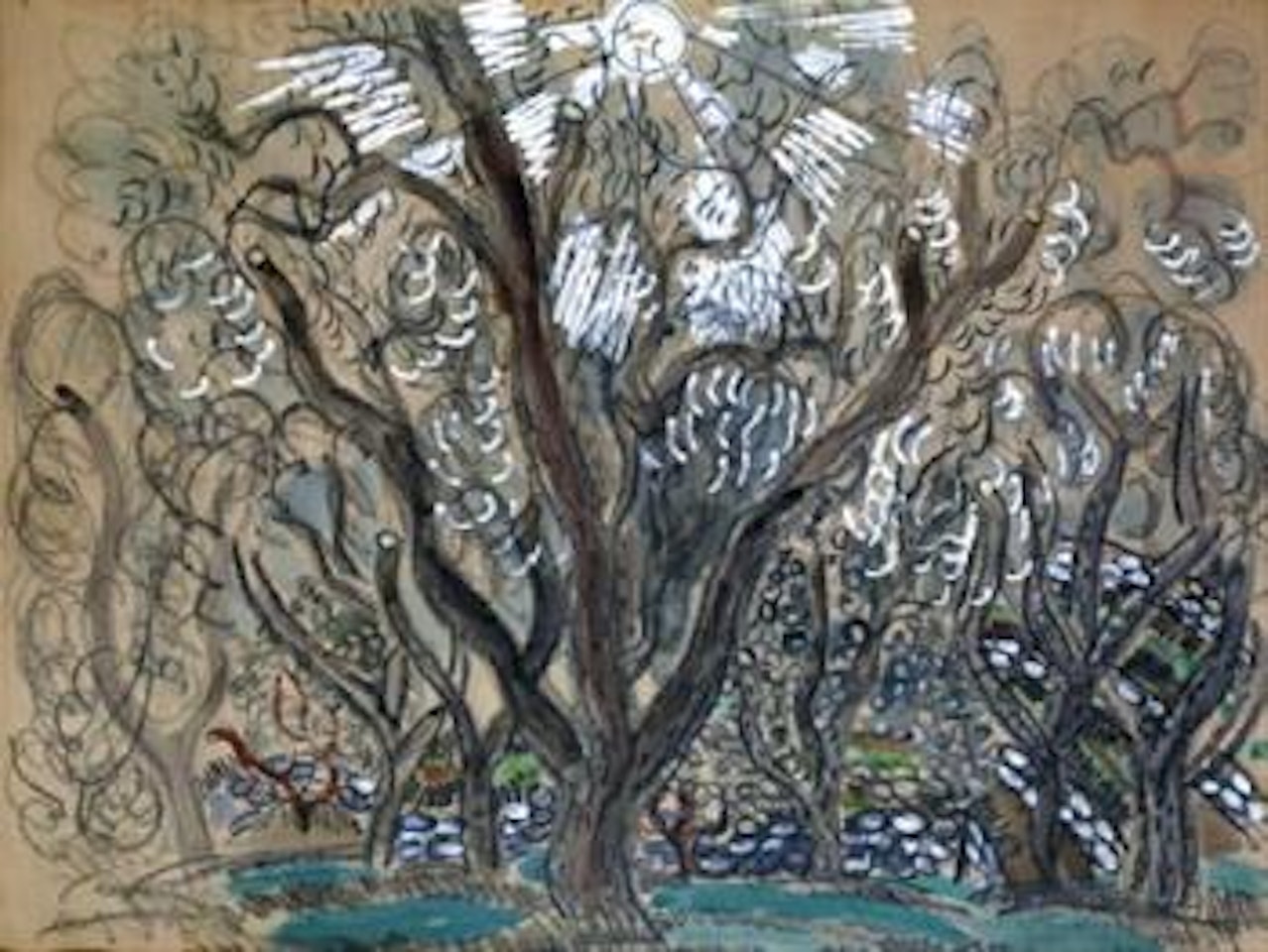 Le soleil sous les oliviers by Raoul Dufy